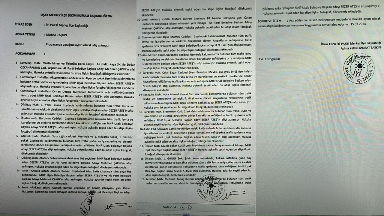 Iyi Parti Afiş Şikayet Dilekçe